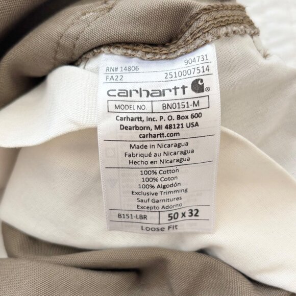 Carhartt B151 Men’s Work Pants 50x32 Brown Loose Fit Canvas Utility - Picture 10 of 15